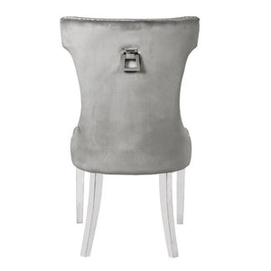 Rita Chair with stainless steel Legs Light Gray