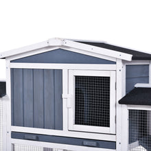 Load image into Gallery viewer, TOPMAX Rabbit Hutch Wood House Pet Cage Chicken Coop for Small Animals, Gray+White
