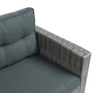 U_STYLE Outdoor Furniture Sofa Set with Large Storage Box
