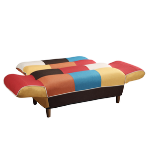 U_STYLE Small Space Colorful Sleeper Sofa, Solid Wood Legs