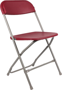 BTExpert Red Plastic Folding Chair Steel Frame Commercial High Capacity Event Chair lightweight Set for Office Wedding Party Picnic Kitchen Dining Church School Set of 4