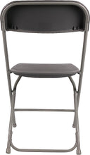 Load image into Gallery viewer, BTExpert Gray Plastic Folding Chair Steel Frame Commercial High Capacity Event Chair lightweight Set for Office Wedding Party Picnic Kitchen Dining Church School Set of 2
