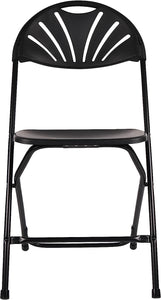 BTExpert Black Plastic Folding Chair Steel Frame Commercial High Capacity Event Chair lightweight Wedding Party Set of 2