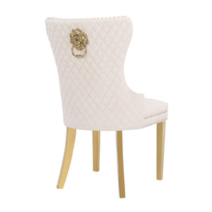 Simba Chair with Gold Legs Beige