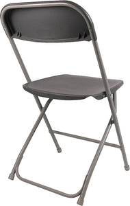BTExpert Gray Plastic Folding Chair Steel Frame Commercial High Capacity Event Chair lightweight Set for Office Wedding Party Picnic Kitchen Dining Church School Set of 50