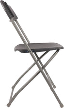 Load image into Gallery viewer, BTExpert Gray Plastic Folding Chair Steel Frame Commercial High Capacity Event Chair lightweight Set for Office Wedding Party Picnic Kitchen Dining Church School Set of 6
