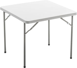 BTExpert 5 Piece Folding Card Table Portable & Chair Set, 34" Square White Granite Plastic Table Portable, 4 Adult Gray Chairs for board games nights gatherings party home indoor outdoor lightweight
