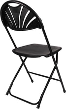 Load image into Gallery viewer, BTExpert Black Plastic Folding Chair Steel Frame Commercial High Capacity Event Chair lightweight Wedding Party Set of 2
