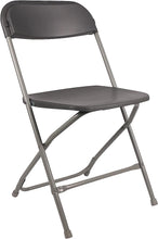 Load image into Gallery viewer, BTExpert Gray Plastic Folding Chair Steel Frame Commercial High Capacity Event Chair lightweight Set for Office Wedding Party Picnic Kitchen Dining Church School Set of 10
