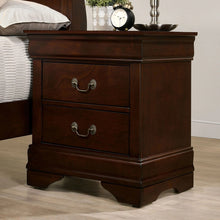 Load image into Gallery viewer, 1pc Nightstand Cherry Finish Louis Philippe Solid wood English Dovetail Construction Antique Nickle Hanging Pulls
