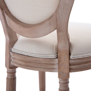 HengMing Upholstered Fabrice French Dining  Chair with rubber legs,Set of 2,Beige