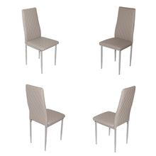 Load image into Gallery viewer, Retro style dining chair hotel dining chair conference chair outdoor activity chair pu leather high elastic fireproof sponge dining chair four-piece set(gray)
