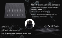 Load image into Gallery viewer, Shower System Shower Faucet Combo Set Wall Mounted with 10&quot; Rainfall Shower Head and handheld shower faucet, Matt Black Finish with Brass Valve Rough-In
