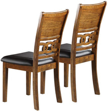 Load image into Gallery viewer, Dining Room Furniture Walnut Finish Set of 2 Side Chairs Cushion Seats Unique Back Kitchen Breakfast Chairs

