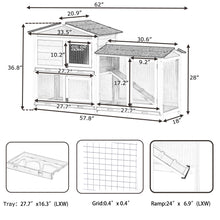 Load image into Gallery viewer, TOPMAX Upgraded Pet Rabbit Hutch Wooden House Chicken Coop for Small Animals, Gray
