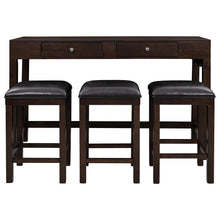 Load image into Gallery viewer, TOPMAX 4-Piece Counter Height Table Set with Socket and Leather Padded Stools, Espresso
