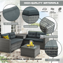 Load image into Gallery viewer, U_STYLE Outdoor Furniture Sofa Set with Large Storage Box

