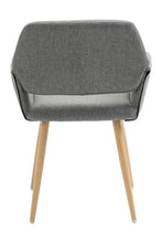 Load image into Gallery viewer, Fabric Upholstered Side Dining Chair with Metal Leg(Gray fabric+Beech Wooden Printing Leg),KD backrest
