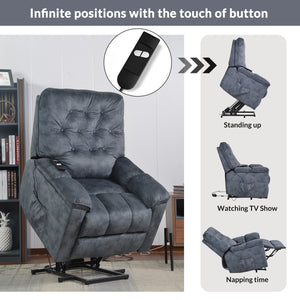 Orisfur. Power Lift Chair Soft Velvet Upholstery Recliner Living Room Sofa Chair with Remote Control
