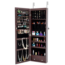 Load image into Gallery viewer, Fashion Simple Jewelry Storage Mirror Cabinet With LED Lights Can Be Hung On The Door Or Wall
