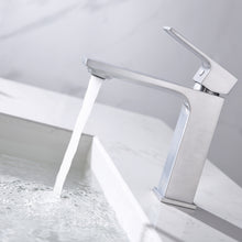 Load image into Gallery viewer, Single handle lavatory faucet with pop up drain, brushed chrome
