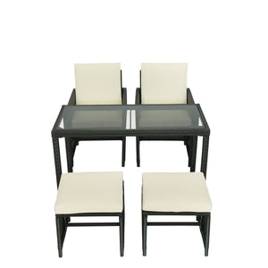 TOPMAX 5-Piece Rattan Outdoor Patio Furniture Set