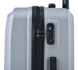 3 Piece Luggage Sets ABS Lightweight Suitcase with Two Hooks, Spinner Wheels, TSA Lock, Silver (20/24/28)