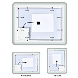 Simple Deluxe 36 x 28 Inch Large Wall Anti-Fog Dimmable LED Bathroom Vanity Makeup Mirror with White/Warm Light（Horizontal/Vertical）, Transparent