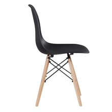 Load image into Gallery viewer, Black simple fashion leisure plastic chair environmental protection PP material thickened seat surface solid wood leg dressing stool restaurant outdoor cafe chair set of 2
