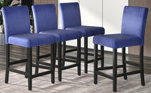 Load image into Gallery viewer, TOPMAX 4 Pieces Wooden Counter Height Upholstered Dining Chairs for Small Places, Blue+Black Legs
