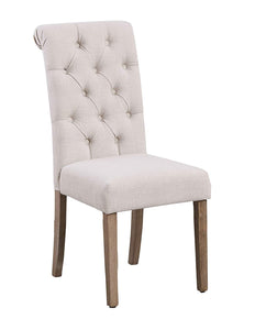 SET OF 2 High Back Tufted Parsons Upholstered Padded Dining Room Chairs Side Solid Wood-Accent