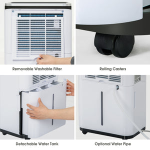 4800 Sq.Ft. Dehumidifier for large space,High Humidity 50 Pints Capacity, With 6.5L Water tank & Continuous Drain Hose, Auto Defrost, Quiet.