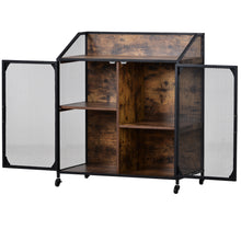 Load image into Gallery viewer, TREXM Cabinet Metal Mesh Double Door with Universal Wheel,  Different Space Size Kitchen Cart (Distressed Brown)
