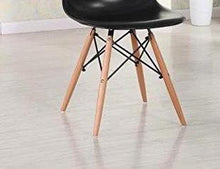 Load image into Gallery viewer, Eiffel Natural Wood Legs Dining Side Chair Black DSW Set of 4
