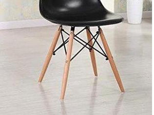 Eiffel Natural Wood Legs Dining Side Chair Black DSW Set of 2