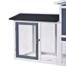 Load image into Gallery viewer, TOPMAX Rabbit Hutch Wood House Pet Cage Chicken Coop for Small Animals, Gray+White
