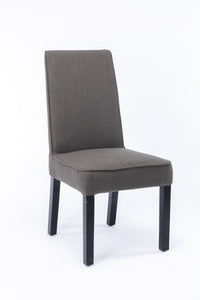 Cover Removable Interchangeable and Washable Brown Linen Upholstered Parsons Chair with Solid Wood Legs 2 PCS