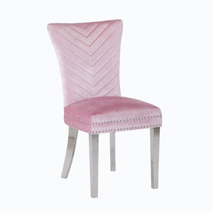 Eva chair with stainless steel legs Pink