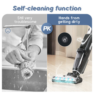 [VIDEO] Wireless Wet and Dry Vacuum Cleaner, 3-in-1 Floor Cleaner with Two Tank System, 5000mAh, Self-Cleaning System, LED