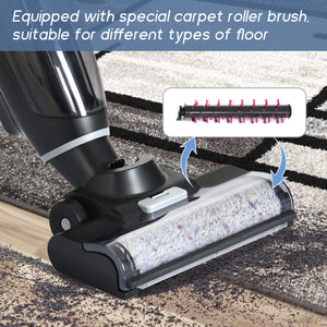 [VIDEO] Wireless Wet and Dry Vacuum Cleaner, 3-in-1 Floor Cleaner with Two Tank System, 5000mAh, Self-Cleaning System, LED