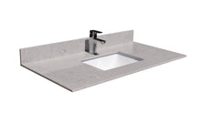 Load image into Gallery viewer, Montary 43 inches bathroom stone vanity top calacatta gray engineered marble color with undermount ceramic sink and single faucet hole with backsplash
