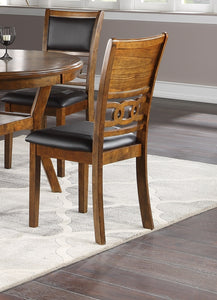 Dining Room Furniture Walnut Finish Set of 2 Side Chairs Cushion Seats Unique Back Kitchen Breakfast Chairs
