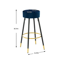 Load image into Gallery viewer, Counter Height Bar Stools Set of 2, Velvet Kitchen Stools Upholstered Dining Chair Stools 24 Inches Height with Golden Footrest for Kitchen Island Coffee Shop Bar Home Balcony,
