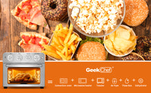 Load image into Gallery viewer, Geek Chef Air Fry Oven, Countertop Toaster Oven, 3-Rack Levels, 16 Preset Modes, Stainless Steel (23Qt 1700W)
