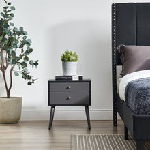 Load image into Gallery viewer, Modern Nightstand with 2 Drawers, Suitable for Bedroom/Living Room/Side Table (Dark Grey)
