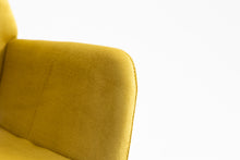 Load image into Gallery viewer, Velet Upholstered Side Dining Chair with Metal Leg(Yellow velet+Beech Wooden Printing Leg),KD backrest
