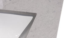 Load image into Gallery viewer, Montary 43 inches bathroom stone vanity top calacatta gray engineered marble color with undermount ceramic sink and single faucet hole with backsplash
