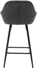 Load image into Gallery viewer, ONE PIECE - Counter Height Barstools 25 inch Bucket Upholstered Dark Gray Accent Dining Bar Chair 1 STOOL
