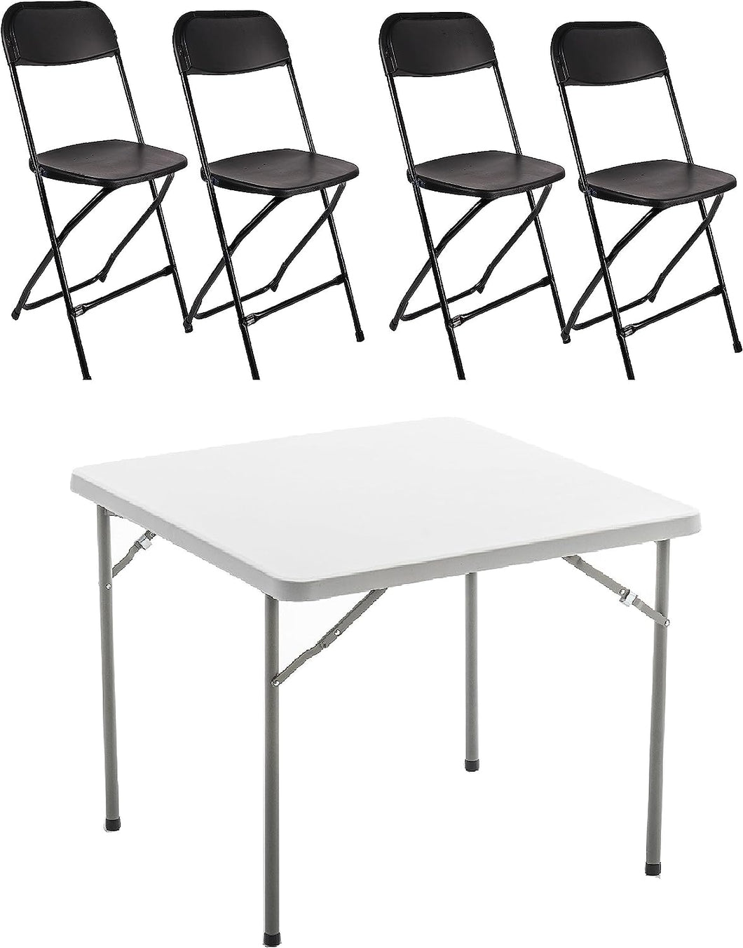 BTExpert 5 Piece Folding Card Table Portable & Chair Set, 34