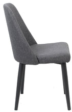 Load image into Gallery viewer, BTExpert Nuha Dining Chairs, Set of 2, Gray upholstery, Dark Metal Legs
